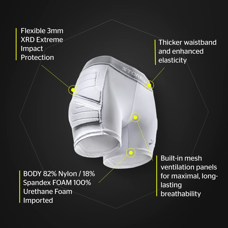 Storelli Womenâ€™s BodyShield Impact Sliders 2, High-Impact Protection, Sweat-Wicking, UV-Resistant Athletic Undershorts for Soccer & Heavy-Duty Sports, Black, Extra Small - Image 5